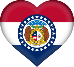 Flagge von Missouri - Herz 3D