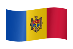 Flagge der Republik Moldau - Winken