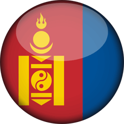 Flagge der Mongolei - 3D Runde