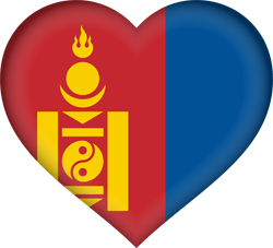 Drapeau de la Mongolie - Coeur 3D