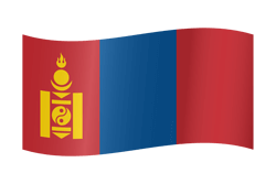 Flagge der Mongolei - Winken