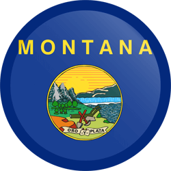 Drapeau du Montana - Bouton Rond