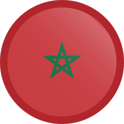Vlag van Marokko - Knop Rond