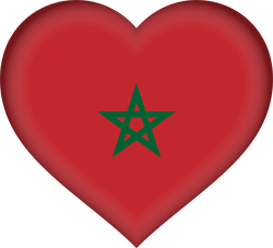 Drapeau du Maroc - Coeur 3D