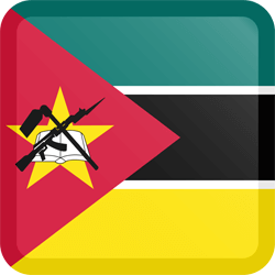 Drapeau du Mozambique - Bouton Carré
