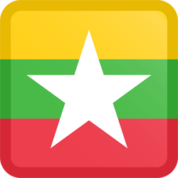 Vlag van Myanmar - Knop Vierkant