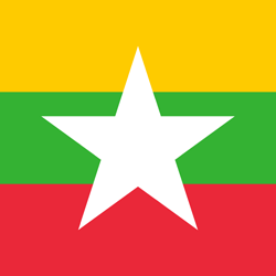 Flagge von Myanmar - Quadrat