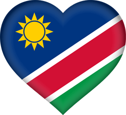 Drapeau de la Namibie - Coeur 3D