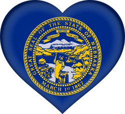 Flagge von Nebraska - Herz 3D