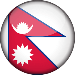 Flagge von Nepal - 3D Runde