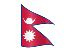 Flagge von Nepal - Winken