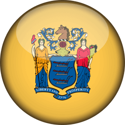 Vlag van New Jersey - 3D Rond