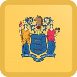 Vlag van New Jersey - Knop Vierkant