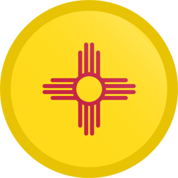 Flagge von New Mexico - Knopf Runde