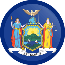 Vlag van New  York - Knop Rond