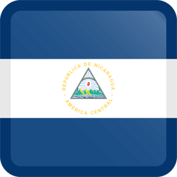 Flag of Nicaragua - Button Square