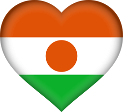 Flagge von Niger - Herz 3D