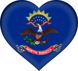 Drapeau du Dakota du Nord - Coeur 3D
