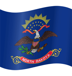 Flag of North Dakota - Waving
