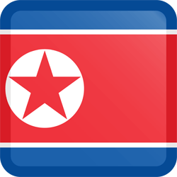 Drapeau du Corée du Nord - Bouton Carré