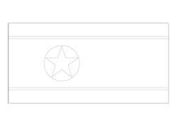 Flagge der Demokratischen Volksrepublik Korea - A4