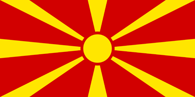 Flagge von Nord-Mazedonien - Flagge der Republik Nord-Mazedonien - Original