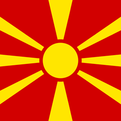 Flagge von Nord-Mazedonien - Flagge der Republik Nord-Mazedonien - Quadrat