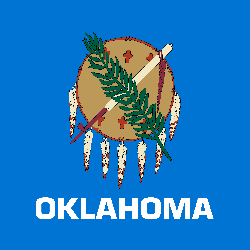 Flagge von Oklahoma - Quadrat