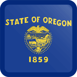 Flag of Oregon - Button Square