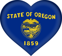 Flag of Oregon - Heart 3D