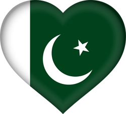 Drapeau du Pakistan - Coeur 3D