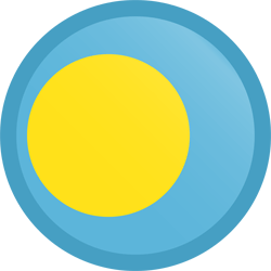 Flagge von Palau - Knopf Runde