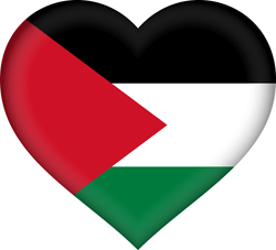 Flag of Palestine - Heart 3D