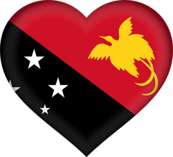Flagge von Papua-Neu-Guinea - Herz 3D