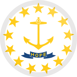 Flag of Rhode Island - Button Round