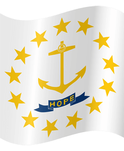 Flag of Rhode Island - Waving