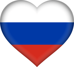 Flagge von Russland - Herz 3D
