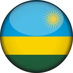 Flagge von Ruanda - 3D Runde