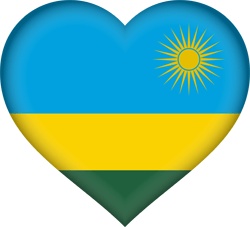 Drapeau du Rwanda - Coeur 3D