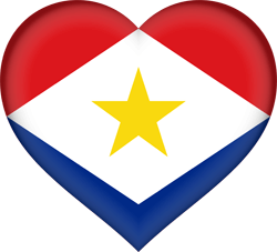 Flag of Saba - Heart 3D