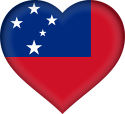 Flag of Samoa - Heart 3D