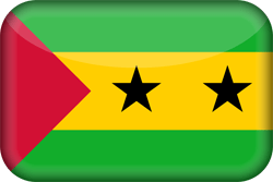 Flagge von São Tomé und Príncipe - 3D