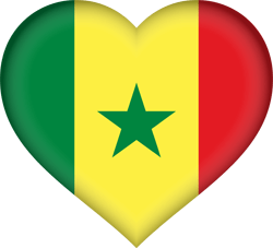 Flagge des Senegal - Herz 3D