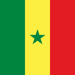 Flagge des Senegal - Quadrat