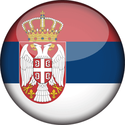 Flagge von Serbien - 3D Runde