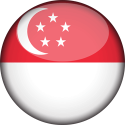 Flagge von Singapur - 3D Runde