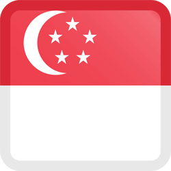 Vlag van Singapore - Knop Vierkant