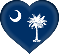 Flagge von South Carolina - Herz 3D