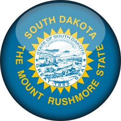 Flagge von South Dakota - 3D Runde