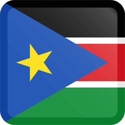 Vlag van Zuid-Soedan - Knop Vierkant